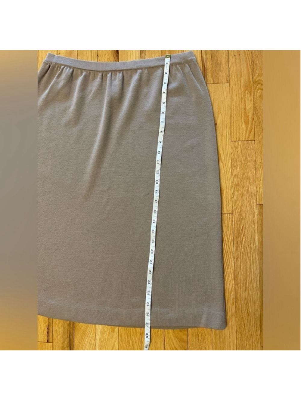 Eaton Vintage 100% Wool Medium Taupe Two Piece Set Skirt Long Sleeve Sweater - Picture 11 of 11